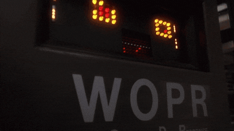 The WOPR military supercomputer blinking in WarGames.